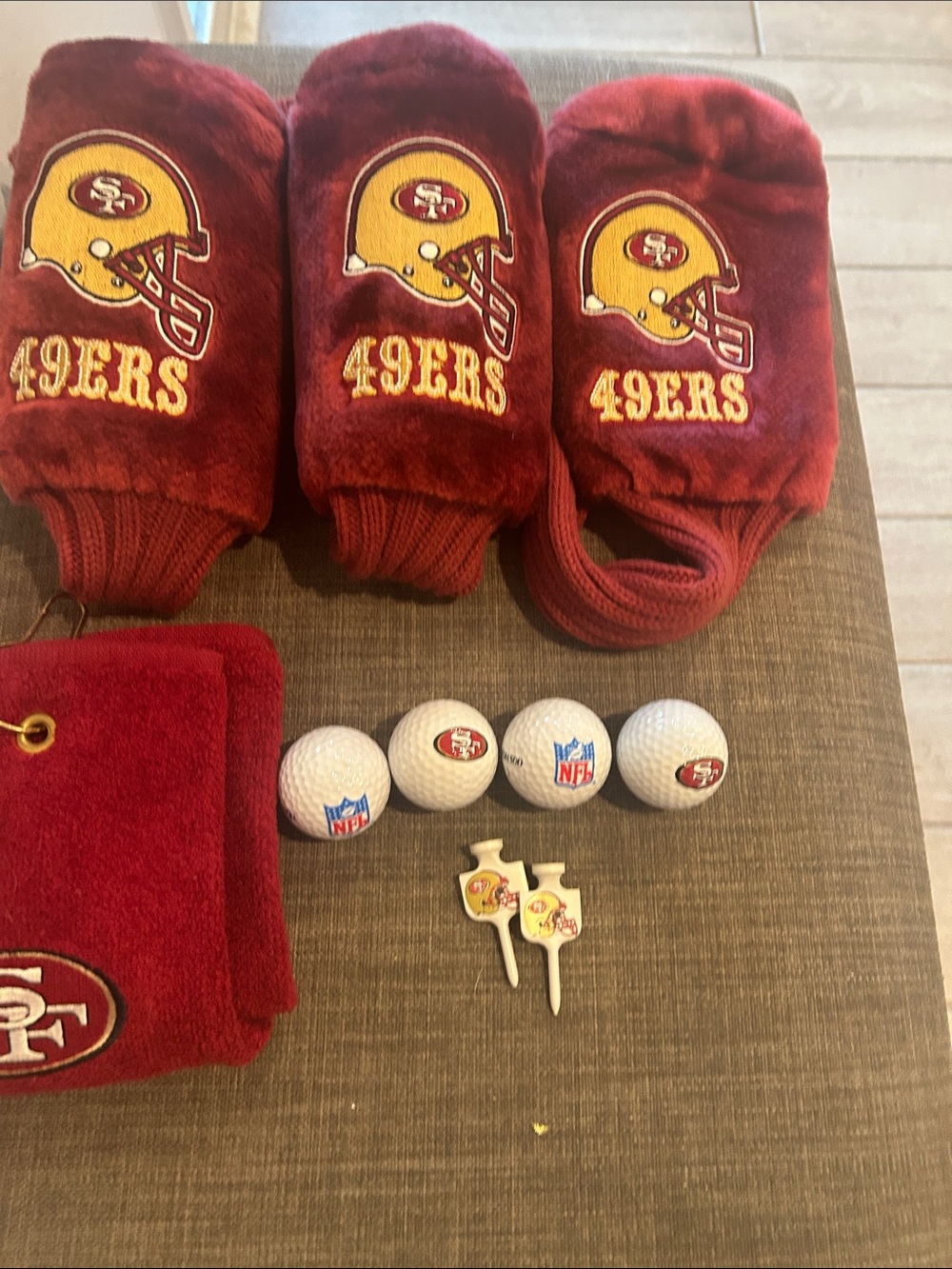NFL San Francisco 49ers Red and Gold Golf Headcovers and Accessories